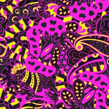 Tracery seamless pattern. Mehndi design. Dark sharp colors. 6 colors. Ethnic  스톡 일러스트