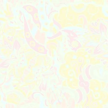 Tracery seamless pattern. Mehndi design. Pastel. 6 colors. Ethnic doodle text Stock Illustration