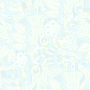 Tracery seamless pattern. Mehndi design. Pastel. 6 colors. Ethnic doodle text Stock Illustration