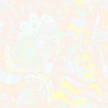 Tracery seamless pattern. Mehndi design. Pastel. 6 colors. Ethnic doodle text Illustrazione stock