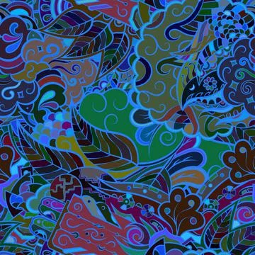 Tracery seamless pattern. Mehndi design. Dark sharp colors. Ethnic doodle tex Illustrazione stock