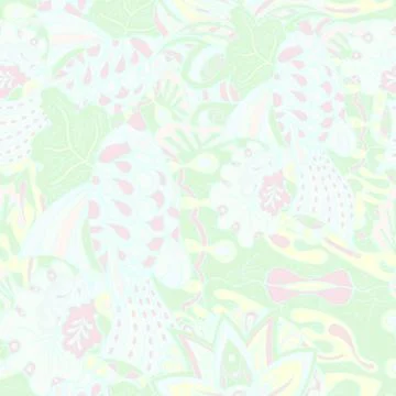 Tracery seamless pattern. Mehndi design. Pastel. 7 colors. Ethnic doodle text Stock Illustration