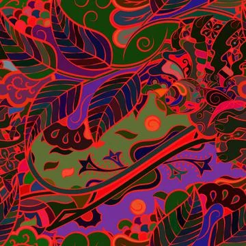 Tracery seamless pattern. Mehndi design. Dark sharp colors. Ethnic doodle tex Stock Illustration