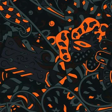 Tracery seamless pattern. Mehndi design. Dark sharp colors. 7 colors. Ethnic  스톡 일러스트
