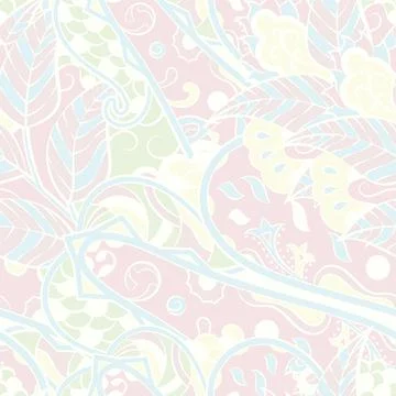 Tracery seamless pattern. Mehndi design. Pastel. 6 colors. Ethnic doodle text Stock Illustration