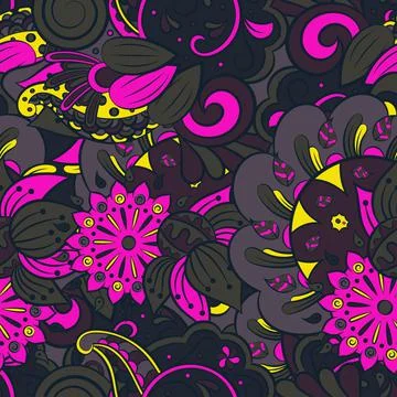 Tracery seamless pattern. Mehndi design. Dark sharp colors. 7 colors. Ethnic  스톡 일러스트