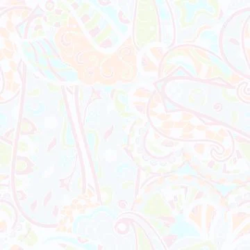 Tracery seamless pattern. Mehndi design. Pastel. 6 colors. Ethnic doodle text 스톡 일러스트
