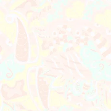 Tracery seamless pattern. Mehndi design. Pastel. 6 colors. Ethnic doodle text Stock Illustration