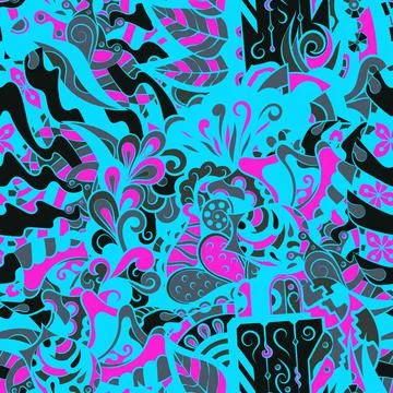 Tracery seamless pattern. Mehndi design. Dark sharp colors. 6 colors. Ethnic  스톡 일러스트
