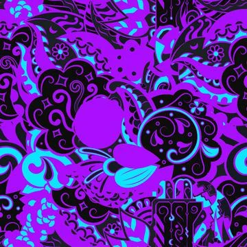 Tracery seamless pattern. Mehndi design. Dark sharp colors. 6 colors. Ethnic  Stock Illustration