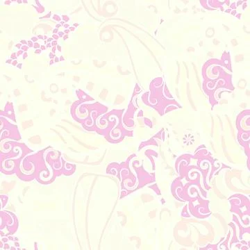 Tracery seamless pattern. Mehndi design. Pastel. 6 colors. Ethnic doodle text Stock Illustration