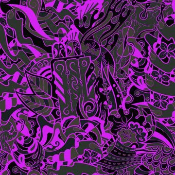 Tracery seamless pattern. Mehndi design. Dark sharp colors. 6 colors. Ethnic  스톡 일러스트