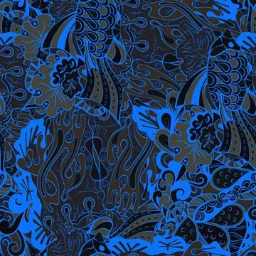 Tracery seamless pattern. Mehndi design. Dark sharp colors. 6 colors. Ethnic  イラスト素材