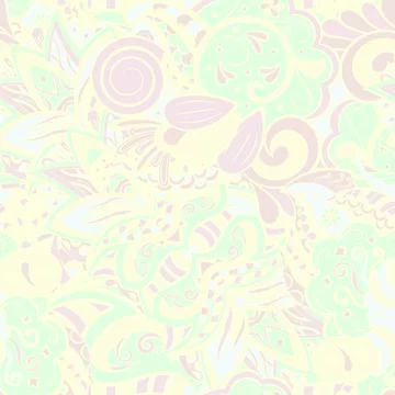 Tracery seamless pattern. Mehndi design. Pastel. 6 colors. Ethnic doodle text Stock Illustration