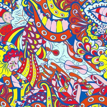 Tracery seamless pattern. Mehndi design. Ethnic doodle texture. Curved doodli Stock Illustration