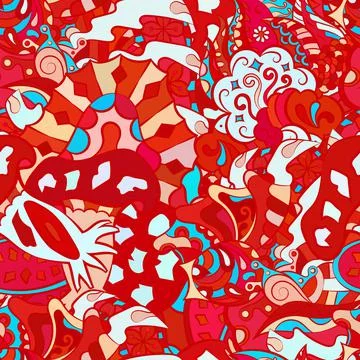 Tracery seamless pattern. Mehndi design. Ethnic doodle texture. Curved doodli Illustrazione stock