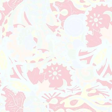 Tracery seamless pattern. Mehndi design. Pastel. 6 colors. Ethnic doodle text Stock Illustration
