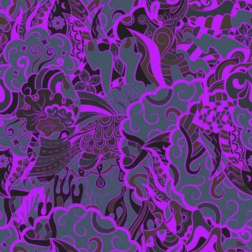 Tracery seamless pattern. Mehndi design. Dark sharp colors. 6 colors. Ethnic  스톡 일러스트