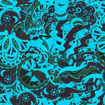 Tracery seamless pattern. Mehndi design. Dark sharp colors. 6 colors. Ethnic  Stockillustratie