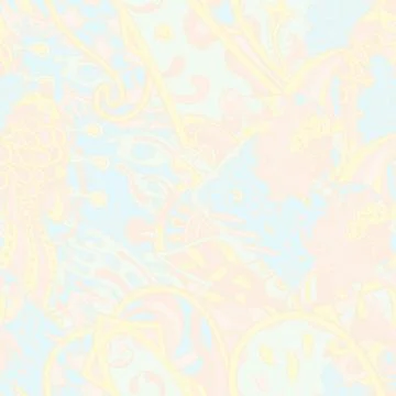 Tracery seamless pattern. Mehndi design. Pastel. 7 colors. Ethnic doodle text Stock Illustration