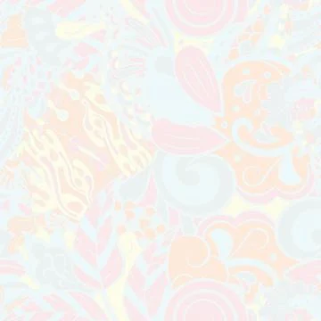 Tracery seamless pattern. Mehndi design. Pastel. 6 colors. Ethnic doodle text Illustrazione stock
