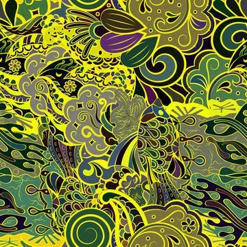 Tracery seamless pattern. Mehndi design. Dark sharp colors. Ethnic doodle tex 스톡 일러스트