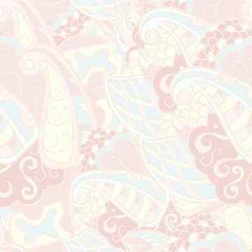 Tracery seamless pattern. Mehndi design. Pastel. 7 colors. Ethnic doodle text Illustrazione stock