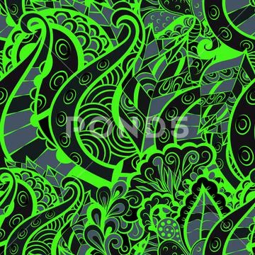 Tracery seamless pattern. Mehndi design. Ethnic colorful doodle texture.  Curved doodling background #10 Digital Art by Denis Shlykov - Fine Art  America