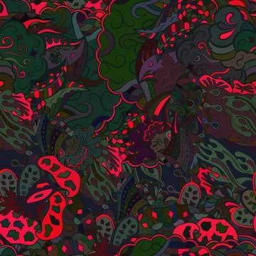 Tracery seamless pattern. Mehndi design. Dark sharp colors. Ethnic doodle tex Illustrazione stock