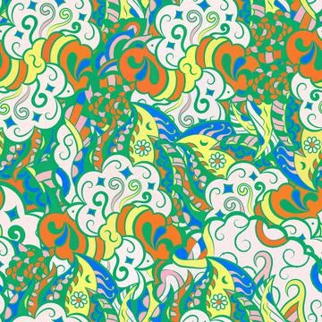 Tracery seamless pattern. Mehndi design. Ethnic doodle texture. Curved doodli Stock Illustration