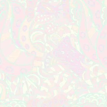 Tracery seamless pattern. Mehndi design. Pastel. 7 colors. Ethnic doodle text Stock Illustration