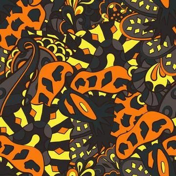 Tracery seamless pattern. Mehndi design. Dark sharp colors. 7 colors. Ethnic  스톡 일러스트