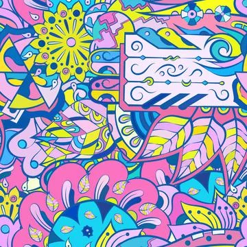 Tracery seamless pattern. Mehndi design. Ethnic doodle texture. Curved doodli Stock Illustration