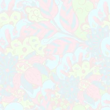 Tracery seamless pattern. Mehndi design. Pastel. 6 colors. Ethnic doodle text Stock Illustration