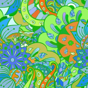 Tracery seamless pattern. Mehndi design. Ethnic doodle texture. Curved doodli Illustrazione stock