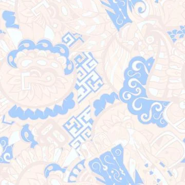 Tracery seamless pattern. Mehndi design. Pastel. 6 colors. Ethnic doodle text Stock Illustration