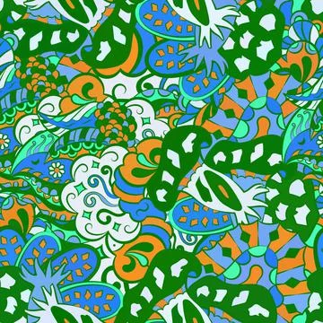 Tracery seamless pattern. Mehndi design. Ethnic doodle texture. Curved doodli 스톡 일러스트