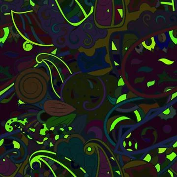 Tracery seamless pattern. Mehndi design. Dark sharp colors. Ethnic doodle tex 스톡 일러스트