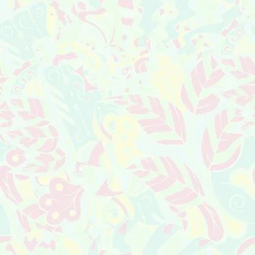 Tracery seamless pattern. Mehndi design. Pastel. 6 colors. Ethnic doodle text Stock Illustration