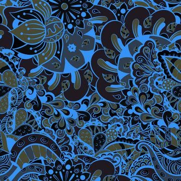 Tracery seamless pattern. Mehndi design. Dark sharp colors. 6 colors. Ethnic Stockillustratie