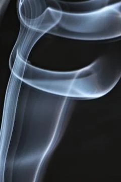 Tracery of the smoke on black background 스톡 사진
