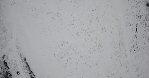 Traces drift flight drone on snow winter Stockbeeldmateriaal 122602282