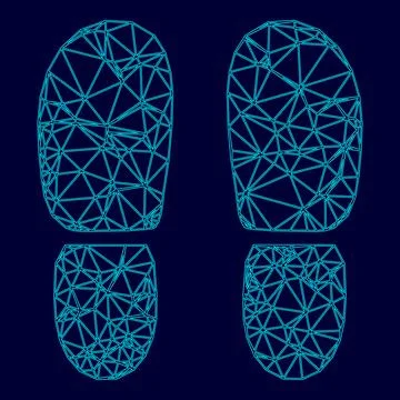 Traces the heels of shoes low poly triangulation triangulated polygonal elect Stock Illustration