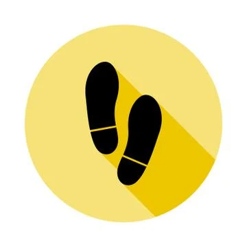 Traces icon in long shadow style Stock Illustration