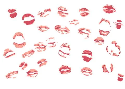 Traces from kisses Stock Illustration