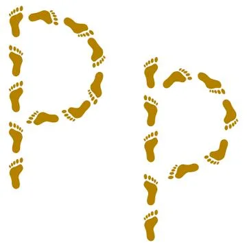 Traces, letter P Stock Illustration