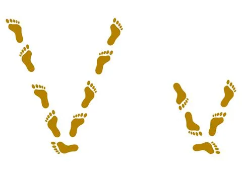 Traces, letter V Stock Illustration