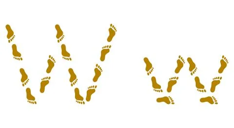 Traces, letter W Stock Illustration