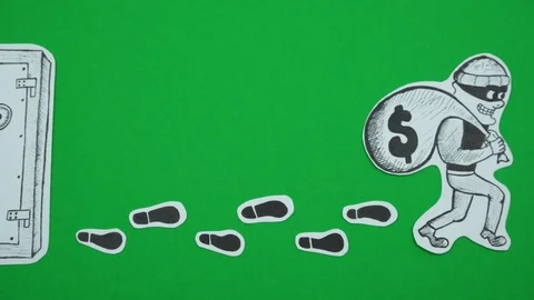 Traces from safe to robber Stock Footage 104189436