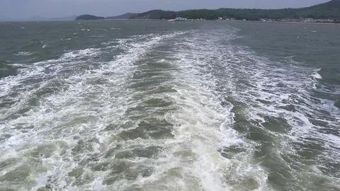 The traces of the ship's passage Video stock 218069550
